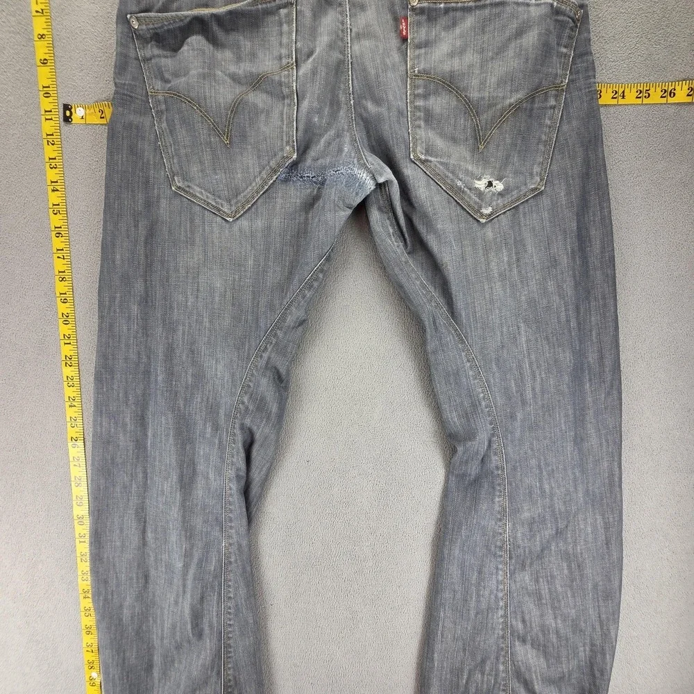 Vintage Levis Engineered Jeans Mens 31x32 Gray Buckle Back Twisted Button Fly